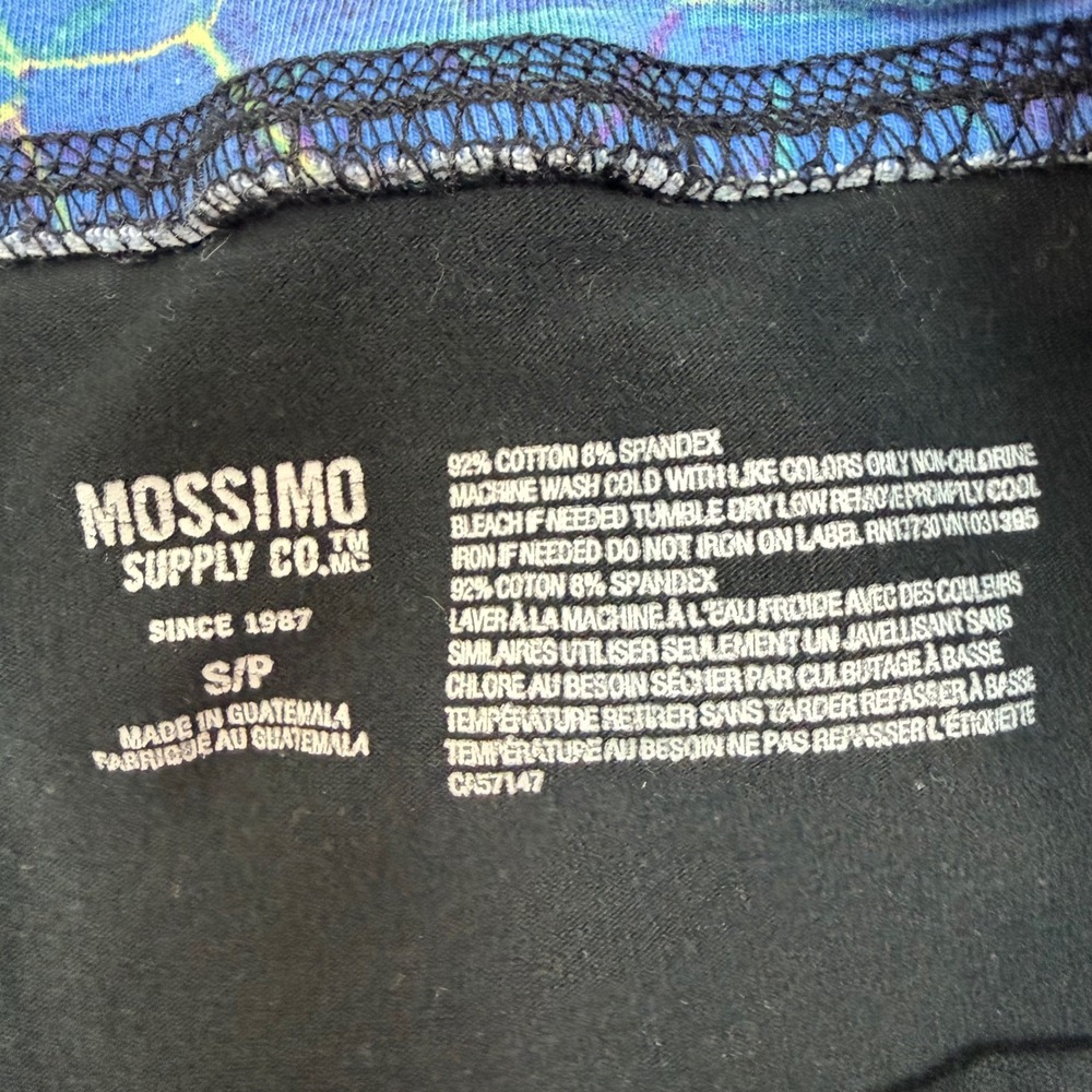 Mossimo Supply Co Y2K Women Black Blue Geometric Foldover Waist Yoga Pants Small - Picture 4 of 9